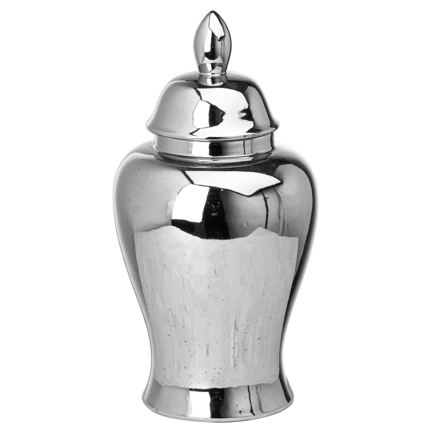 Chrome Large Ginger Jar - Silver - Corinthia Corner