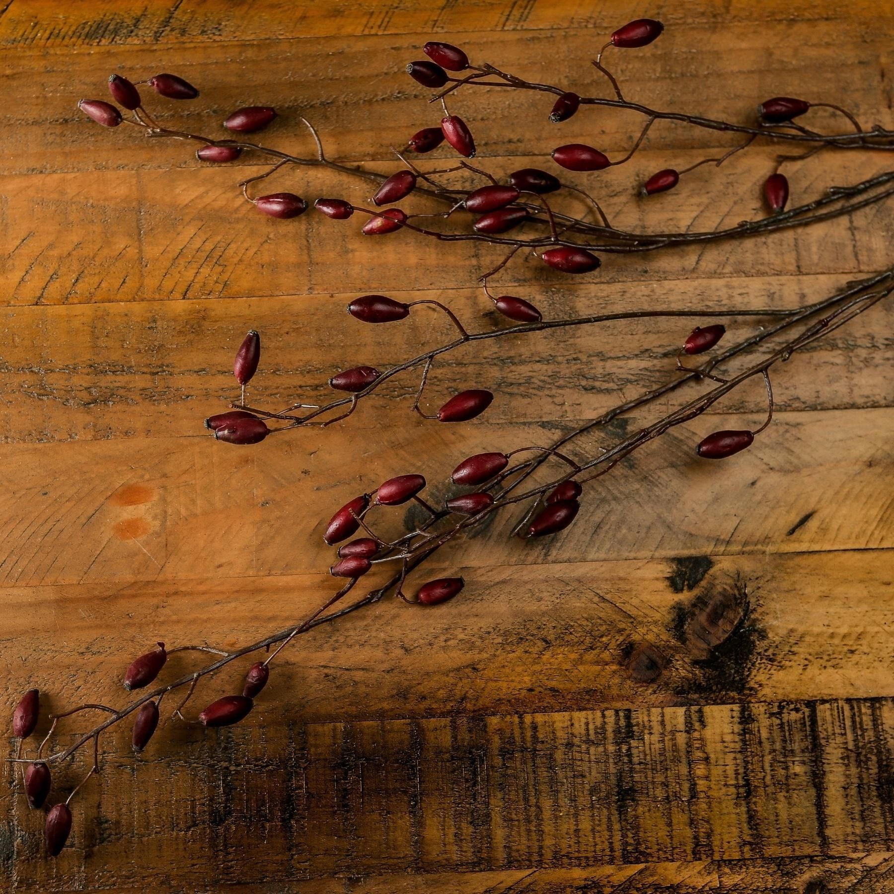Burgundy Rosehip Stem - Red - Corinthia Corner