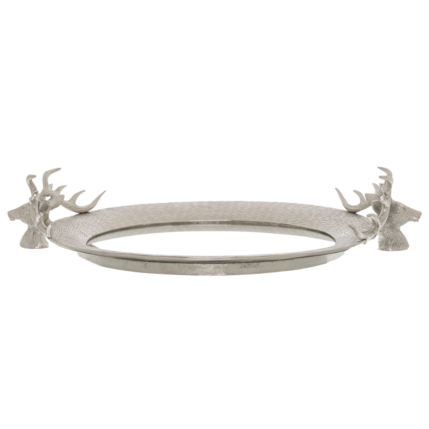 Mirrored Tray With Stag Heads - Large - Corinthia Corner