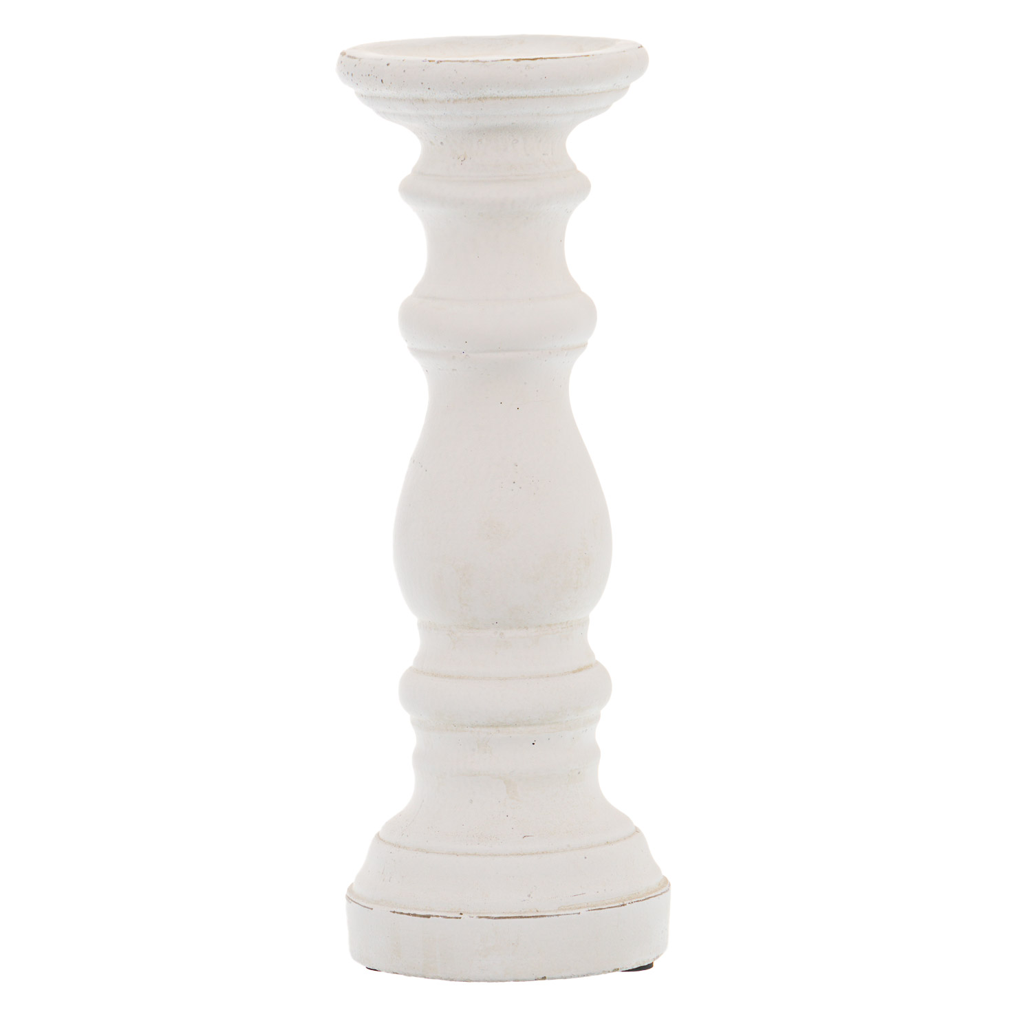 Matt White Ceramic Column Candle Holder - Small - Corinthia Corner