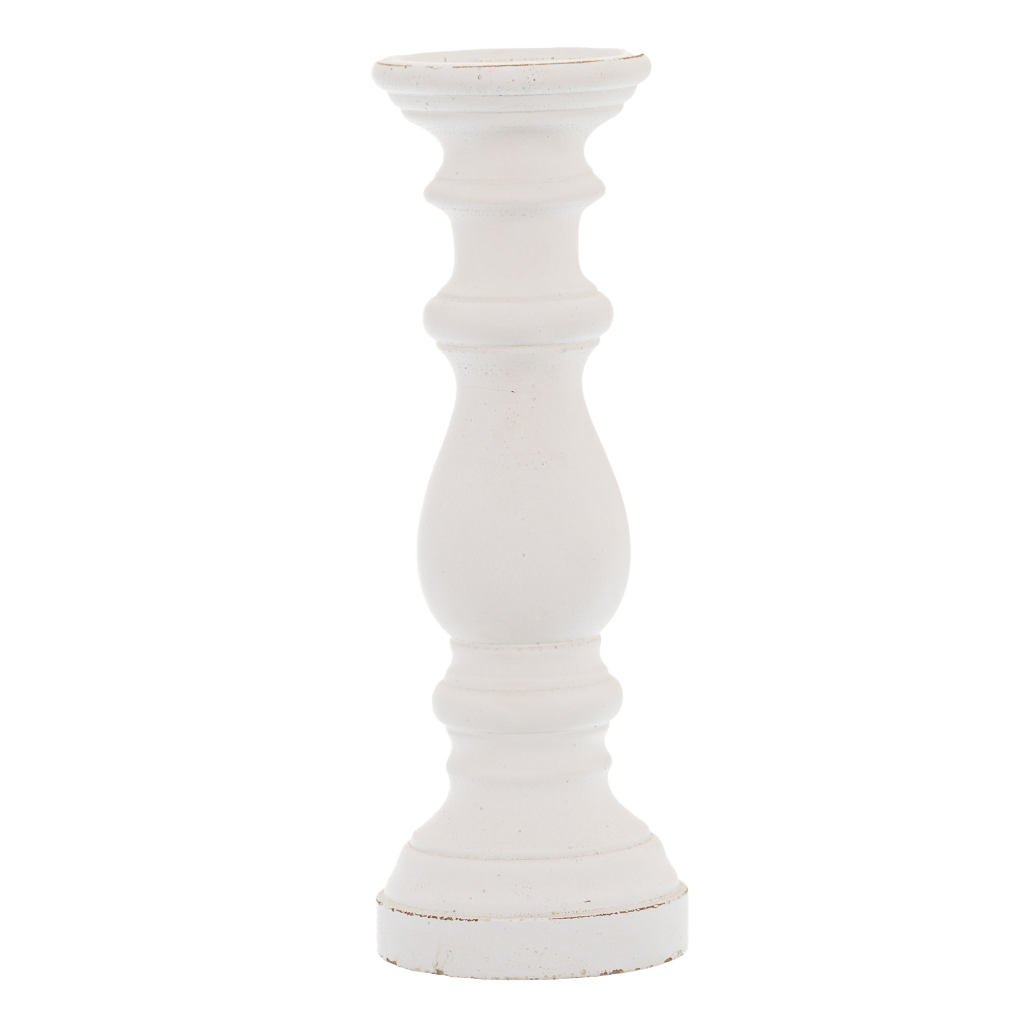 Ceramic Column Candle Holder - Matt White - Corinthia Corner