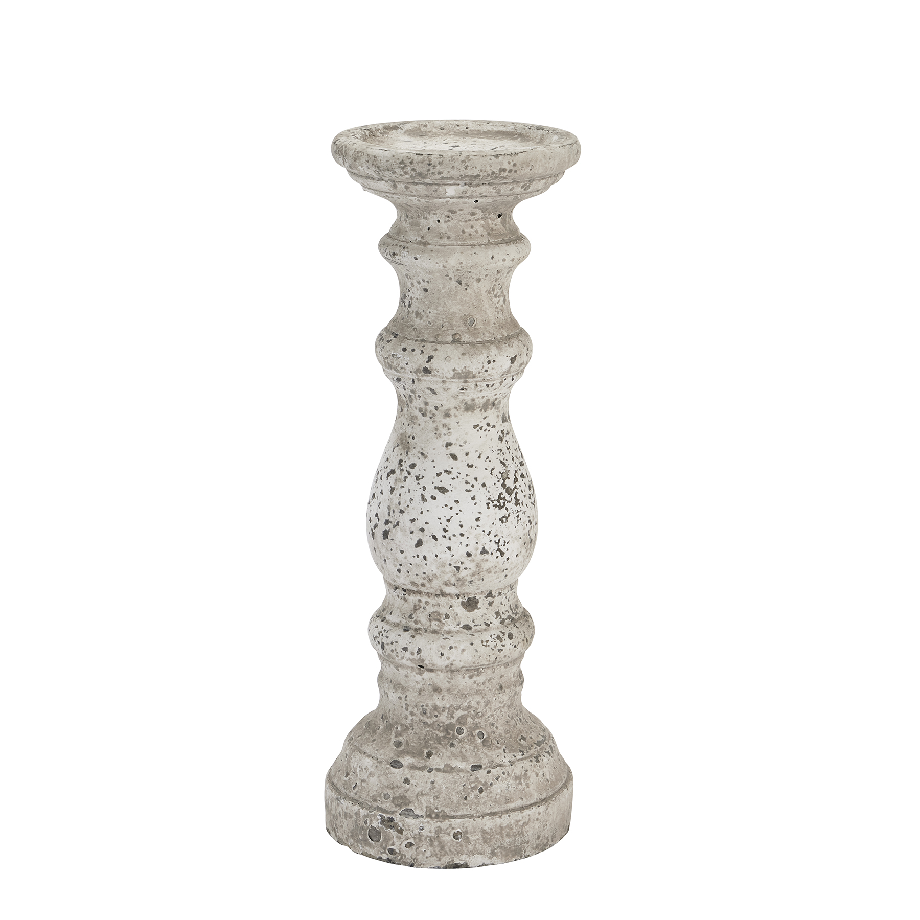 Stone Ceramic Column Candle Holder - Small - Corinthia Corner