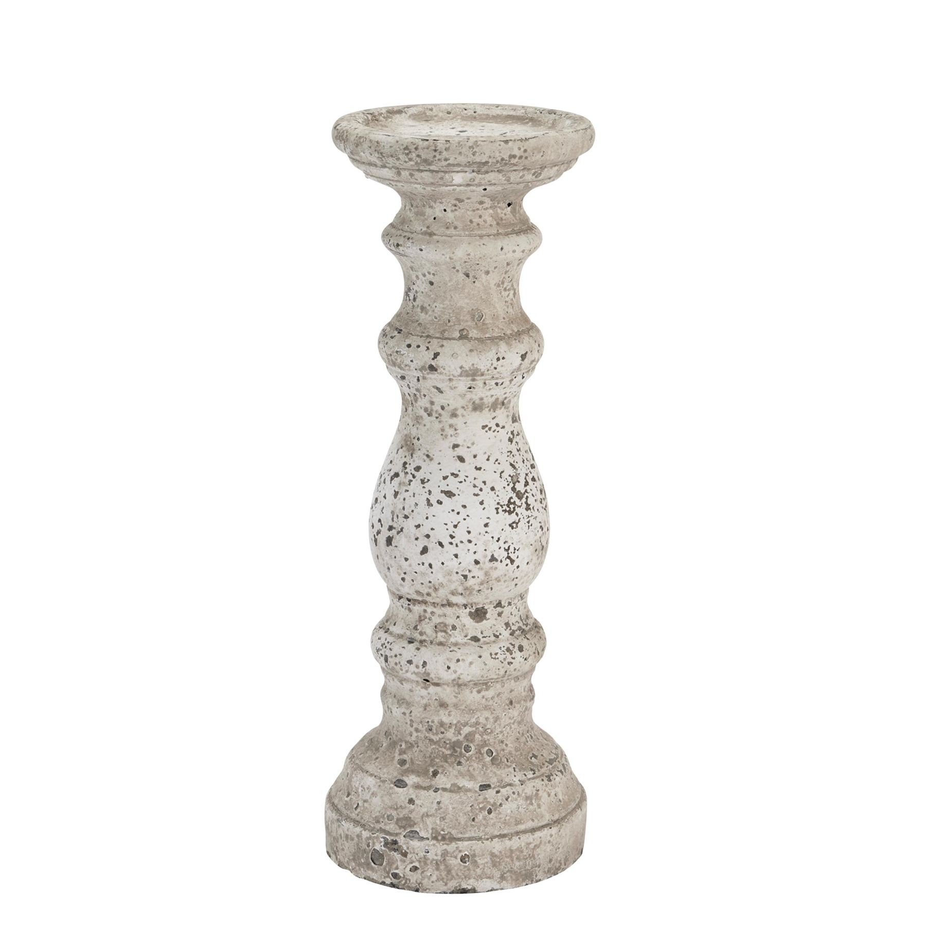 Classic Design Stone Ceramic Column Candle Holder - Corinthia Corner