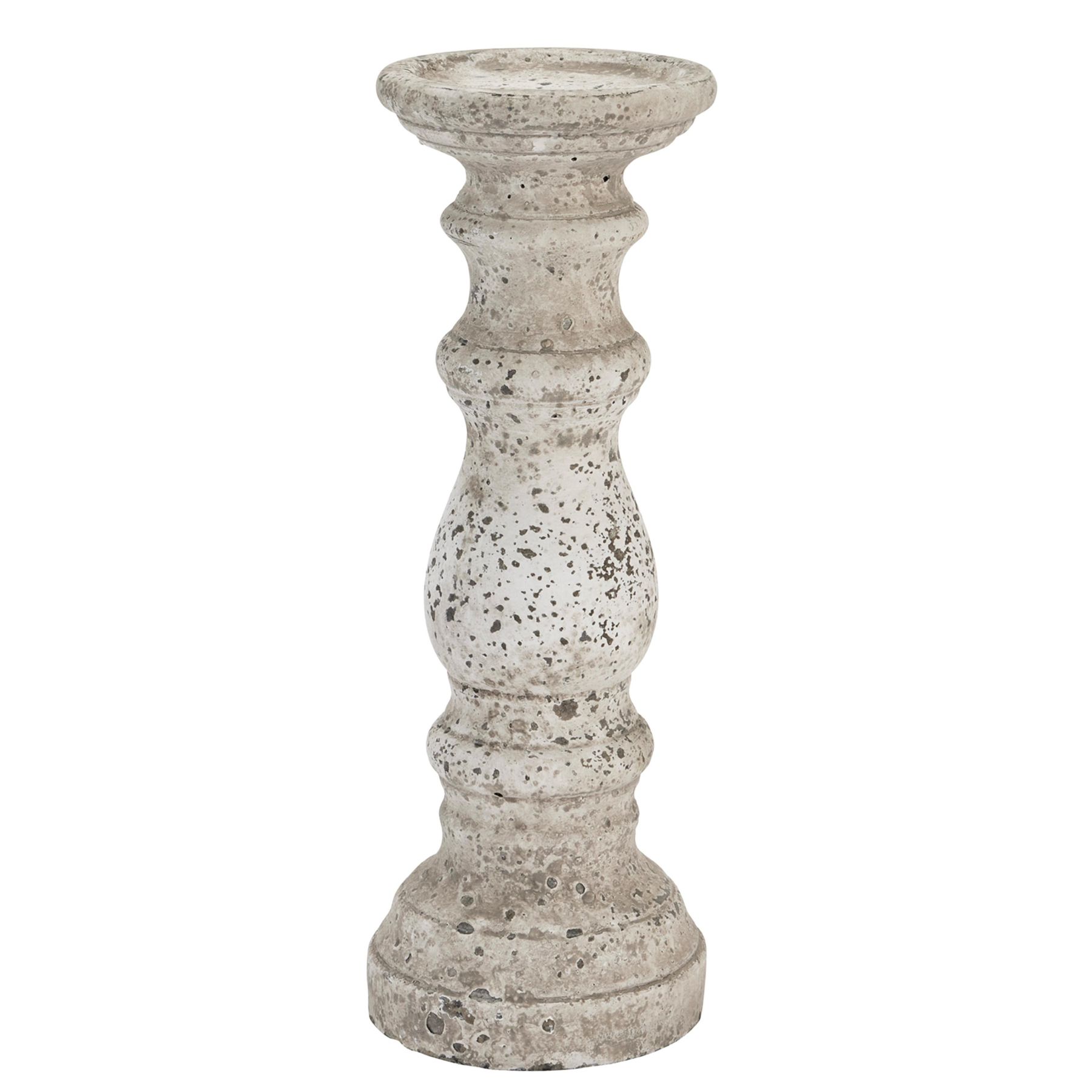 Stone Ceramic Column Candle Holder - Large - Corinthia Corner