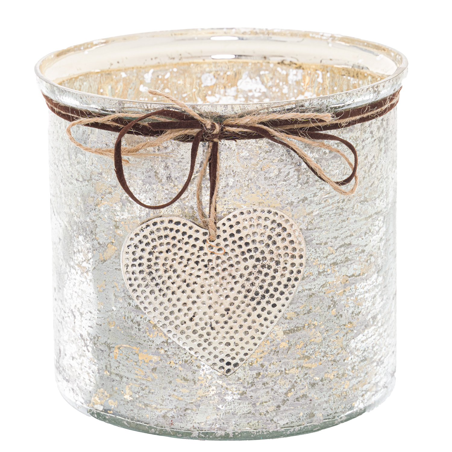Mercury Hammered Heart Candle Holder - Large - Corinthia Corner
