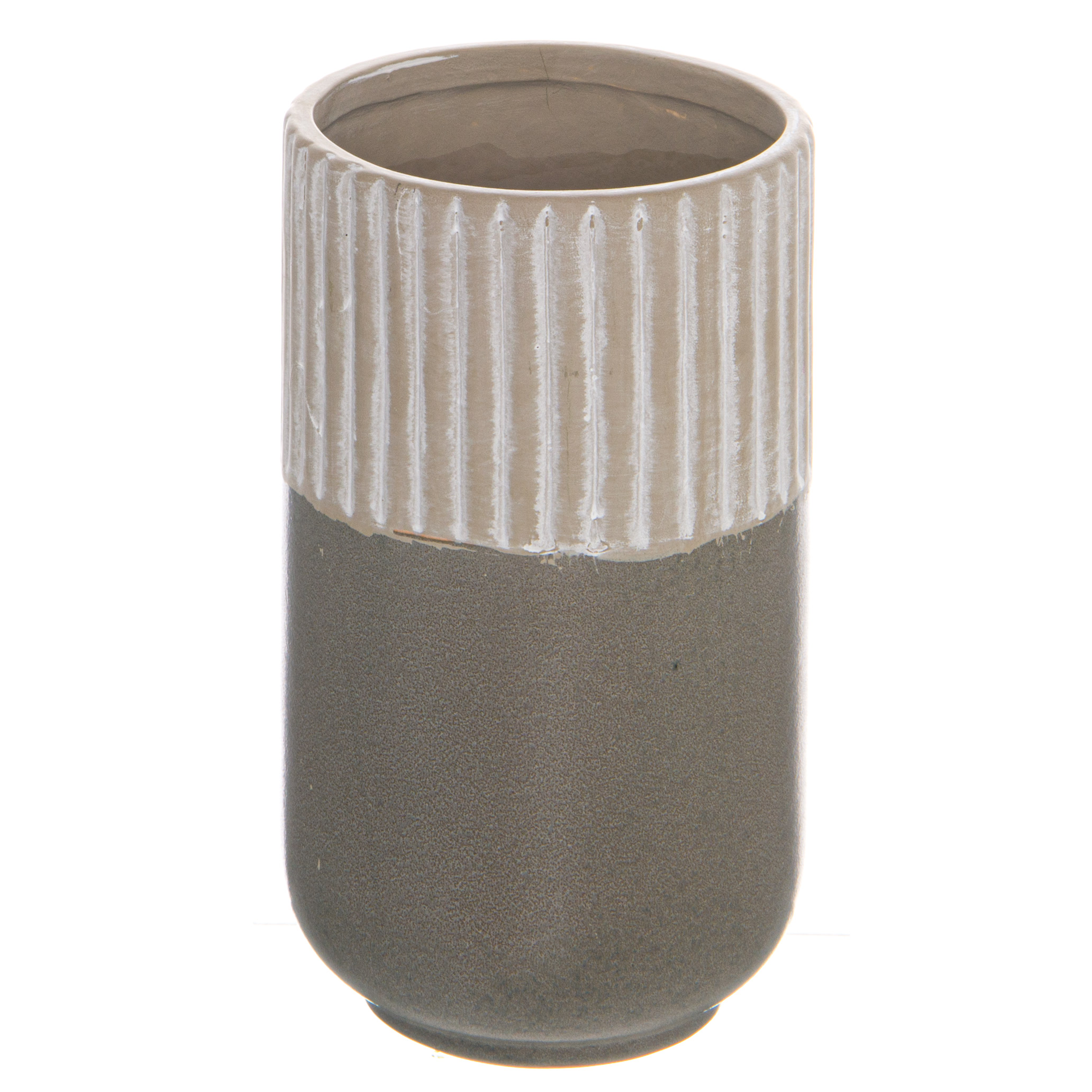 Tyson Collection Grey Ceramic Straight Vase - Corinthia Corner