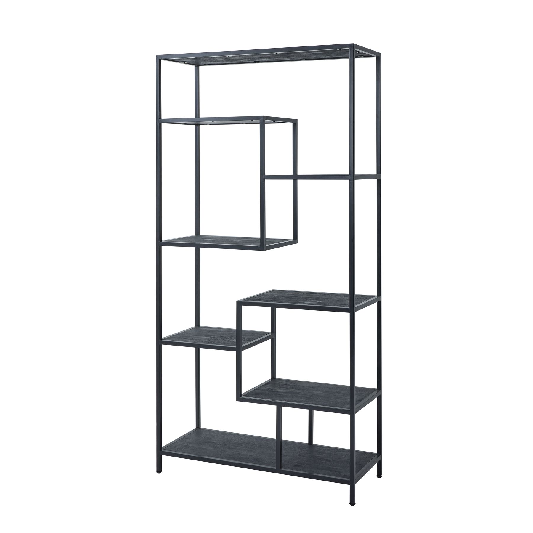 Large Black Multi Shelf Unit - Black - Corinthia Corner