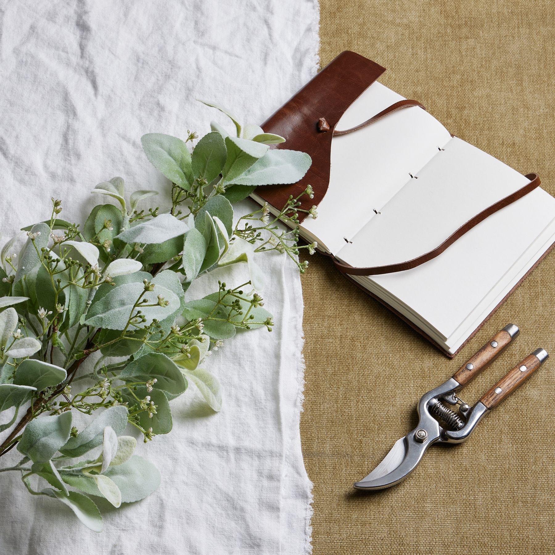 Large Winter Sprig With Lambs Ear And Wax Flower - Green - Corinthia Corner