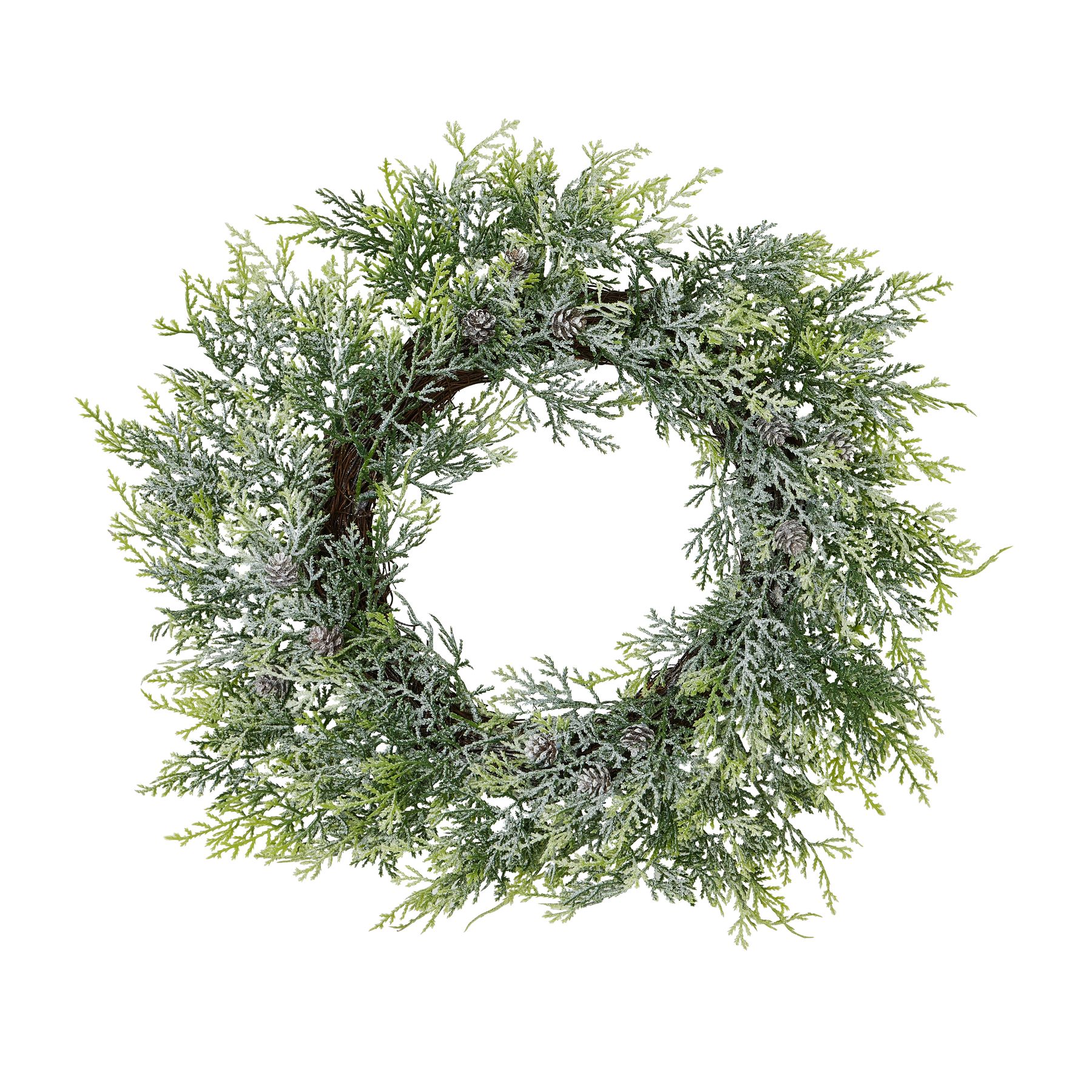 Brian Collection Frosted Pine Wreath With Pinecones - Corinthia Corner
