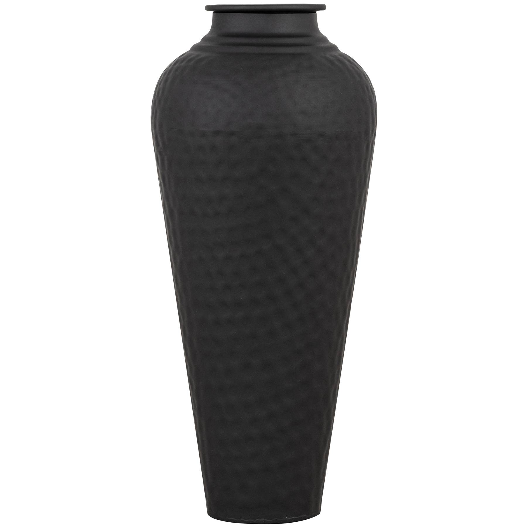 Hammered Vase With Lid - Matt Black - Corinthia Corner