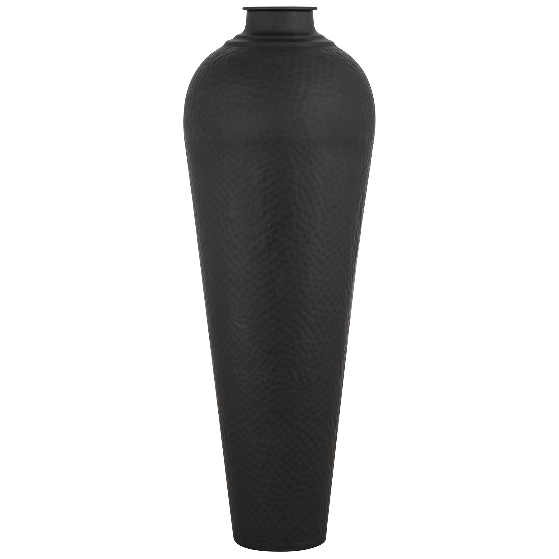 Matt Black Hammered Vase With Lid - Large - Corinthia Corner