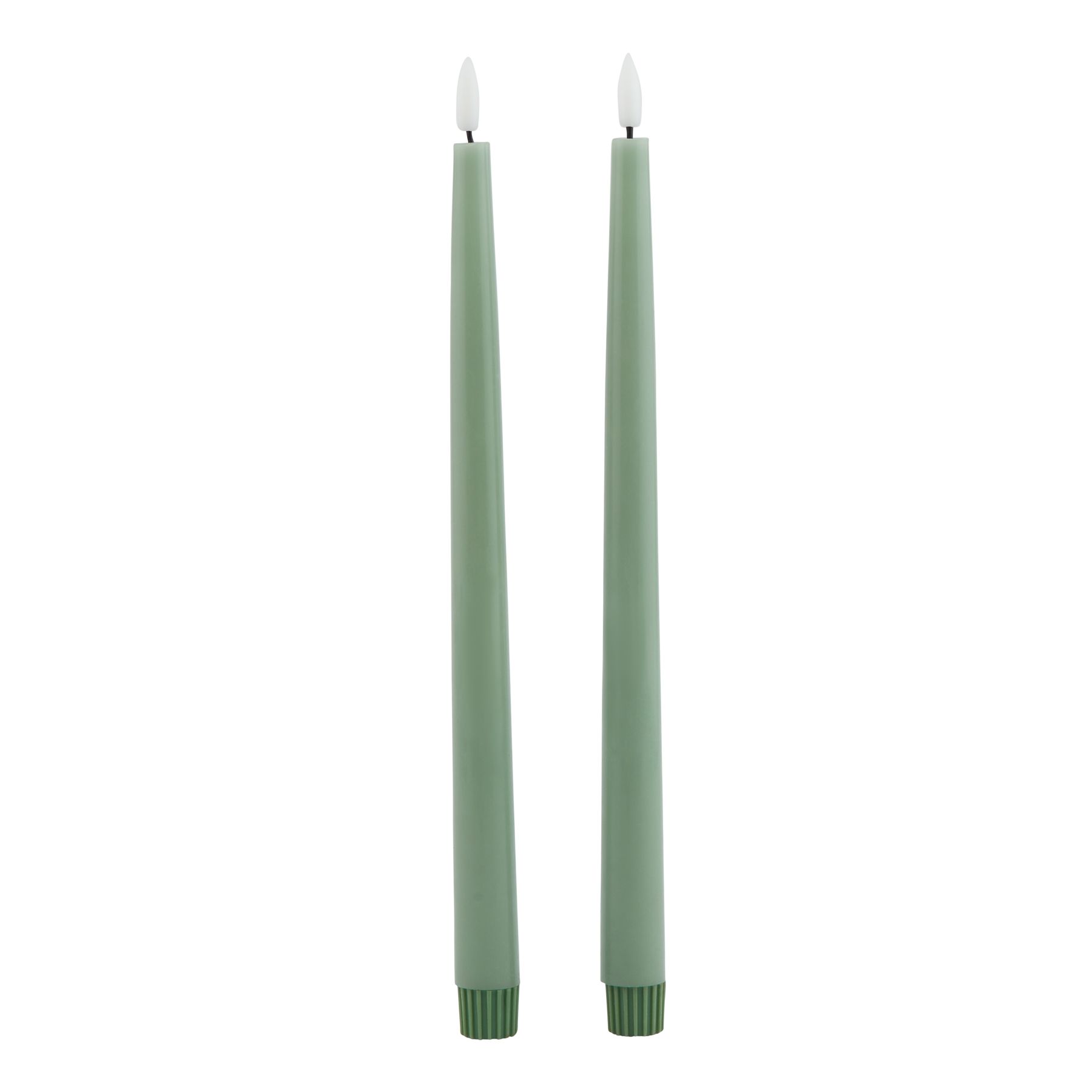 Delux Collection S/2 Sage LED Wax Dinner Candles - Corinthia Corner