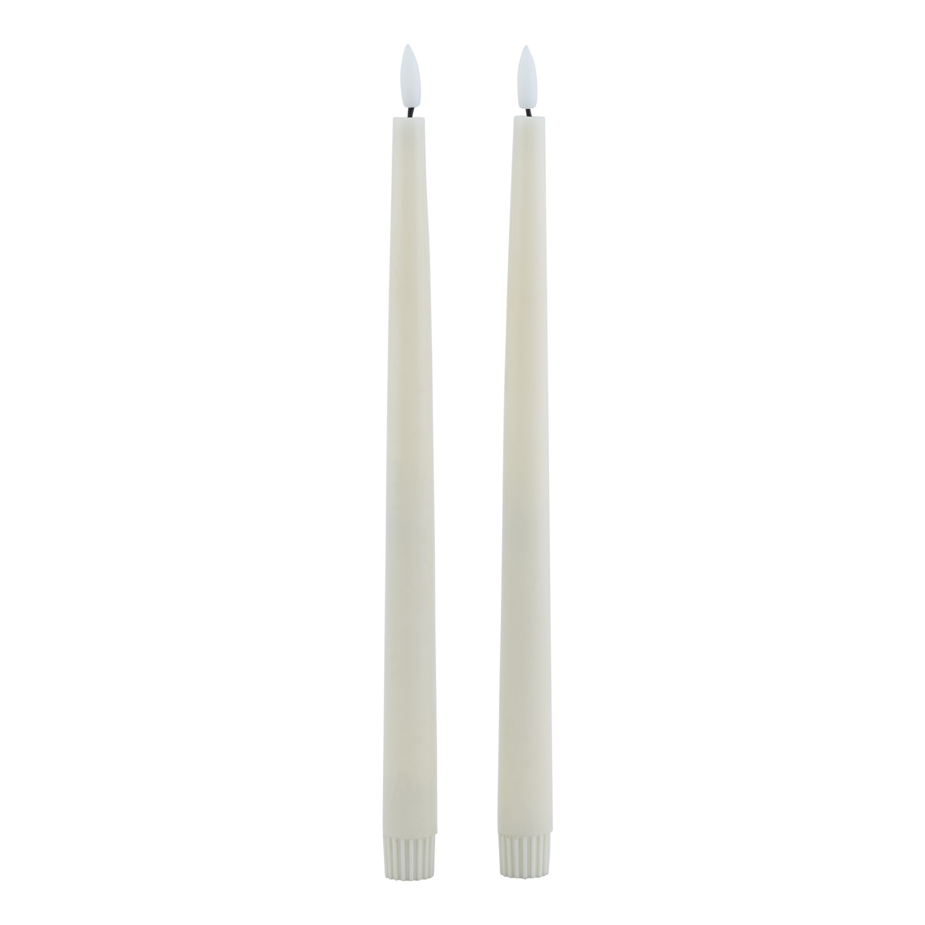 Delux Collection S/2 LED Wax Dinner Candles - Taupe - Corinthia Corner