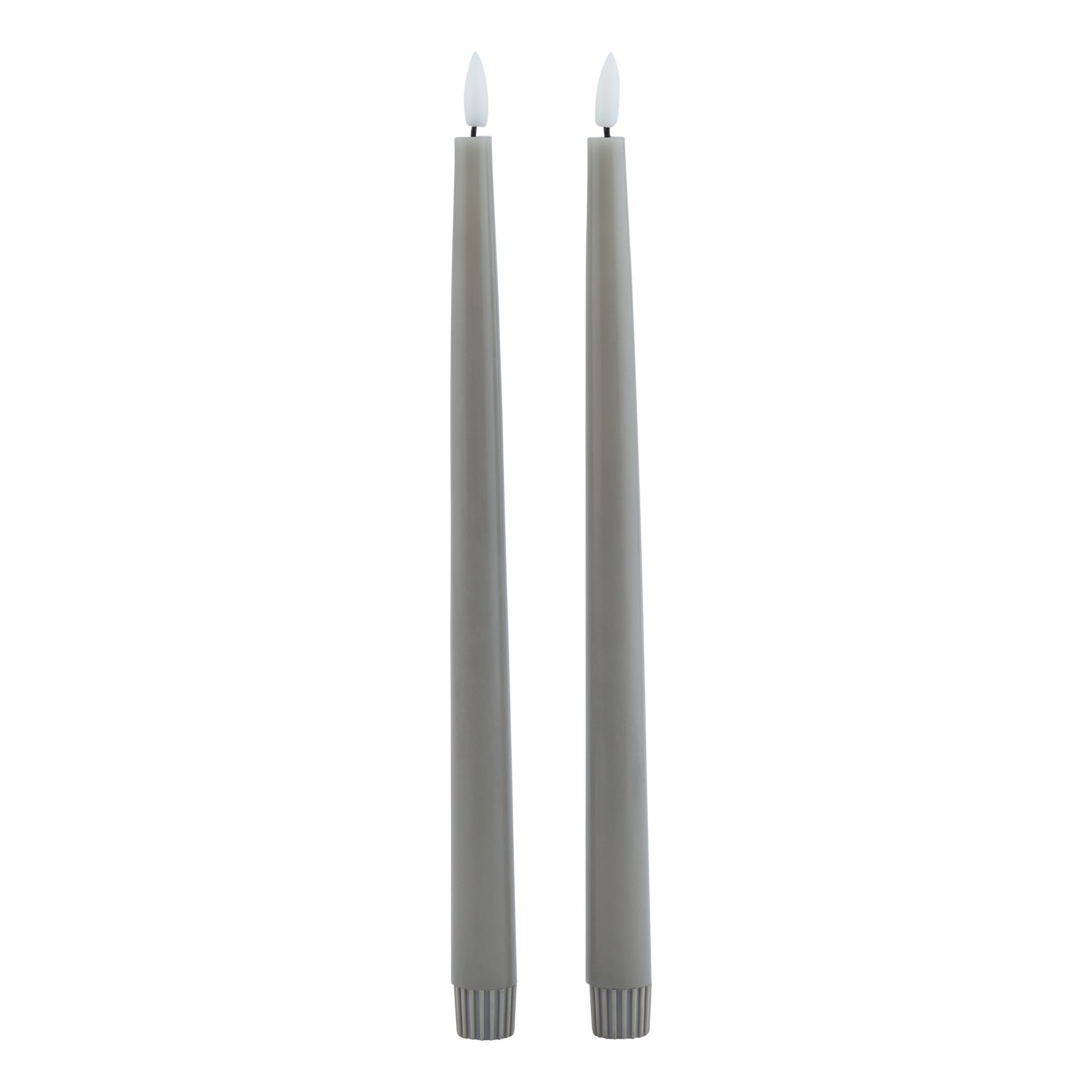 Delux Collection S/2 LED Wax Dinner Candles - Grey - Corinthia Corner