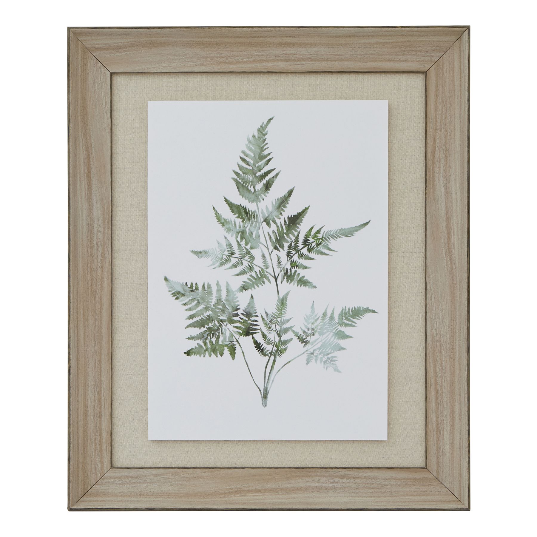Watercolour Bracken Fern Washed Wood Frame - Corinthia Corner