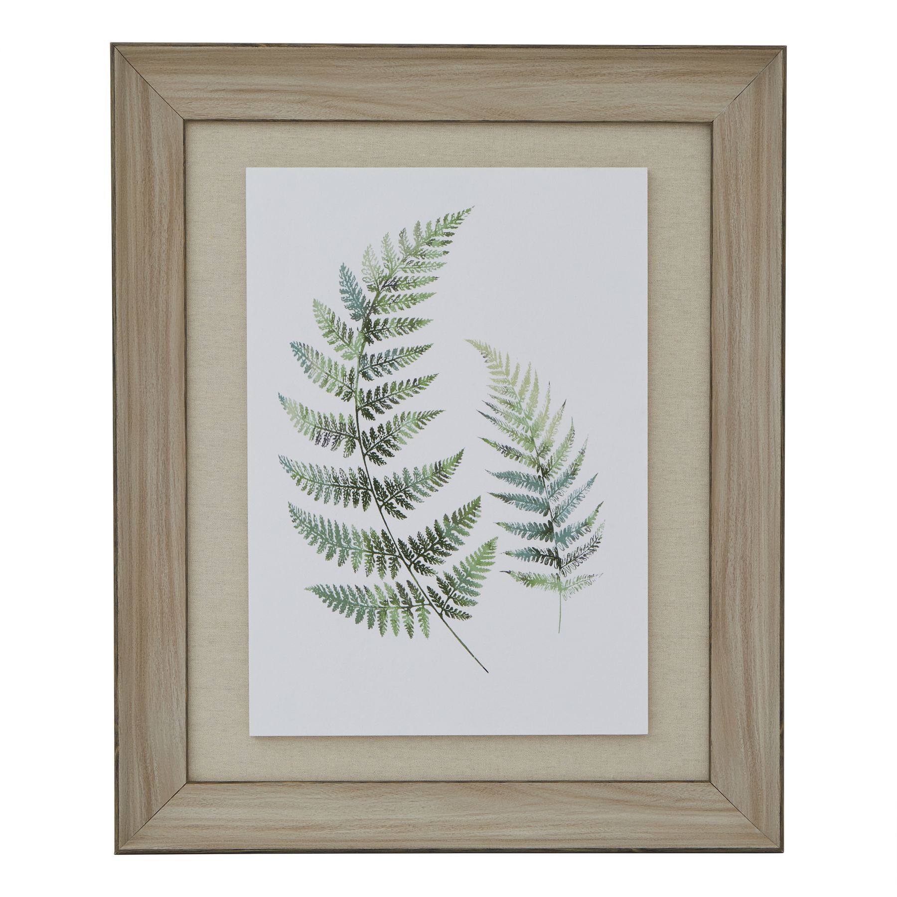 Watercolour Fern Duo Washed Wood Frame - Corinthia Corner