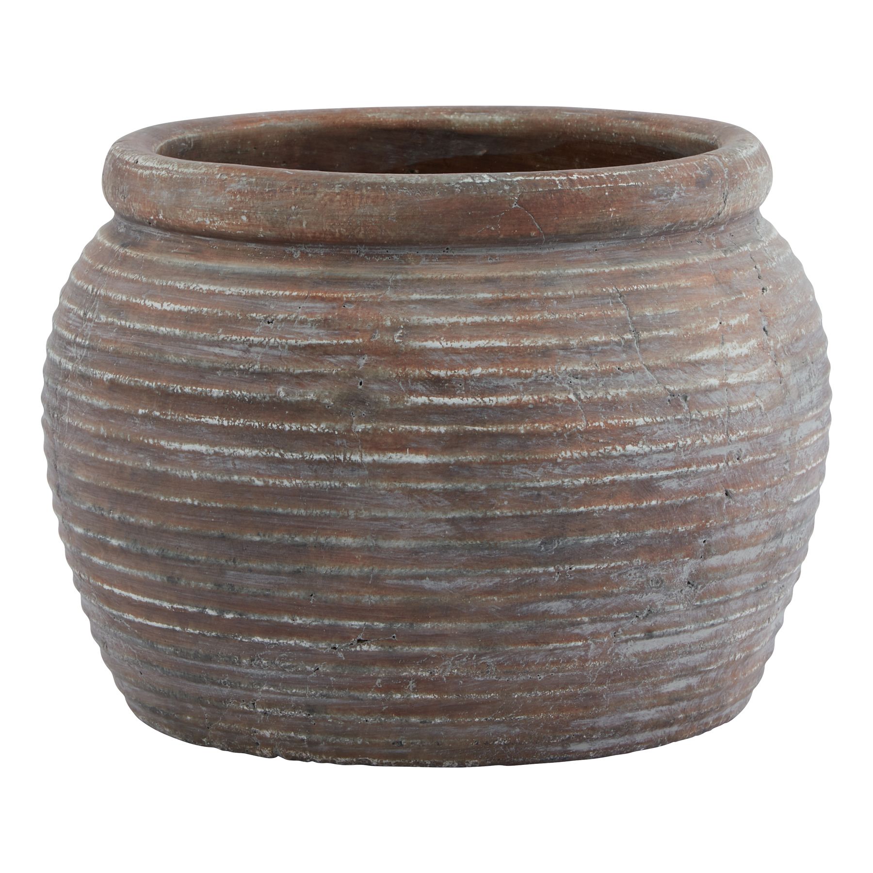 Brown Diameter Rimmed Plant Pot - Corinthia Corner