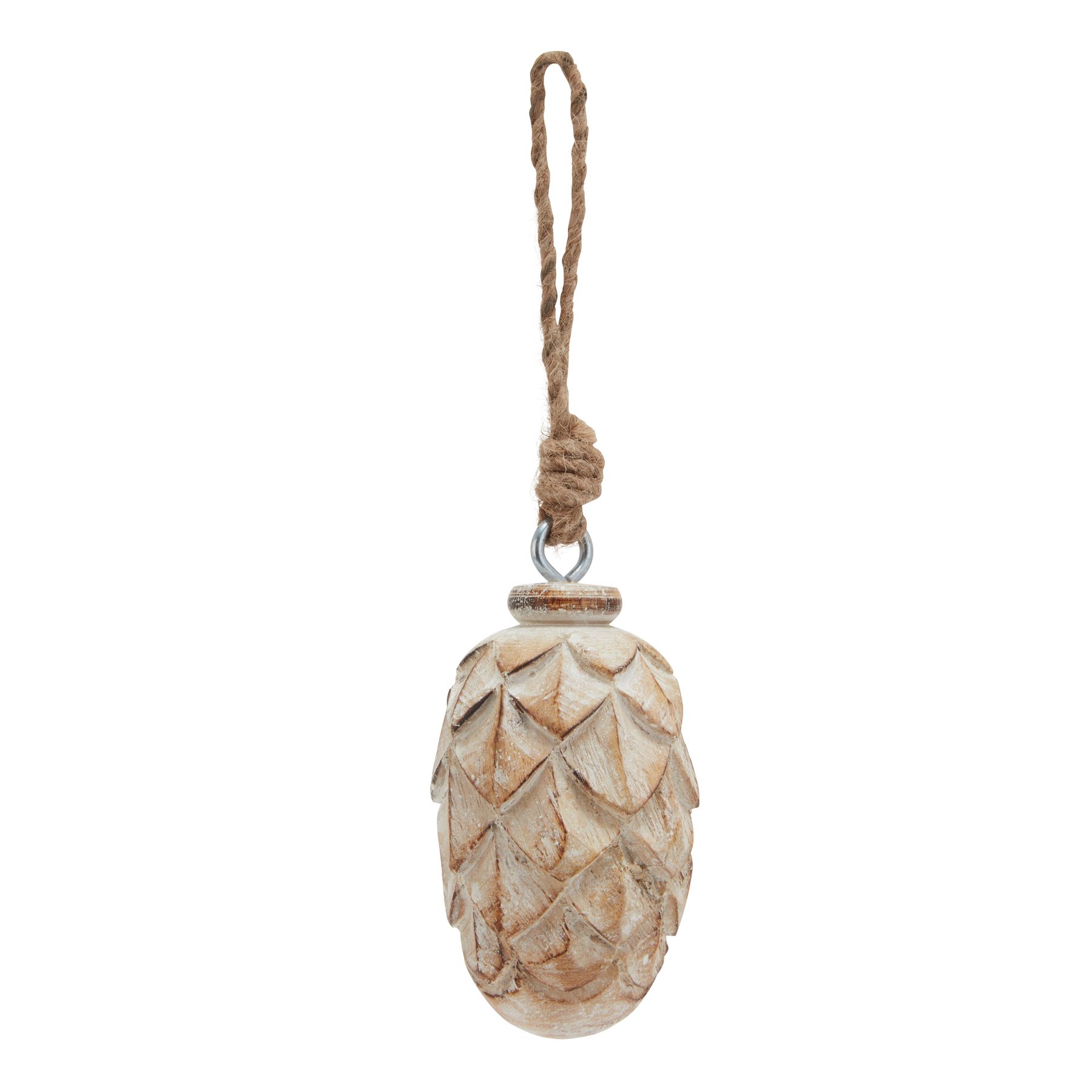 Antiq White Wash Pine Cone Bauble - Small - Corinthia Corner