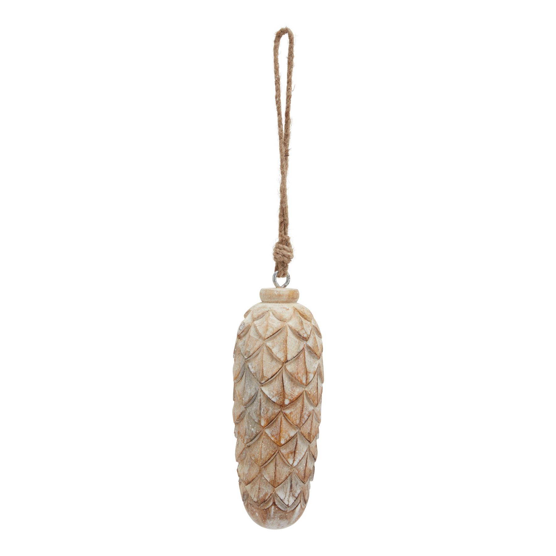 Antiq White Wash Pine Cone Bauble - Large - Corinthia Corner