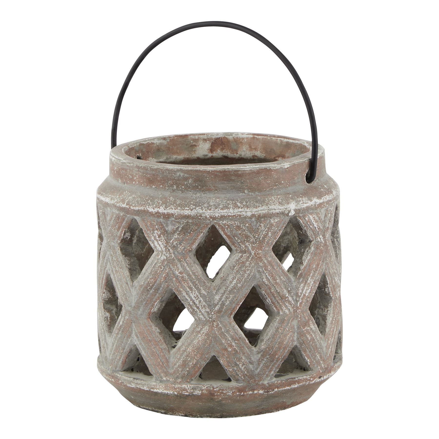 Owen Collection Lattice Lantern - Brown - Corinthia Corner