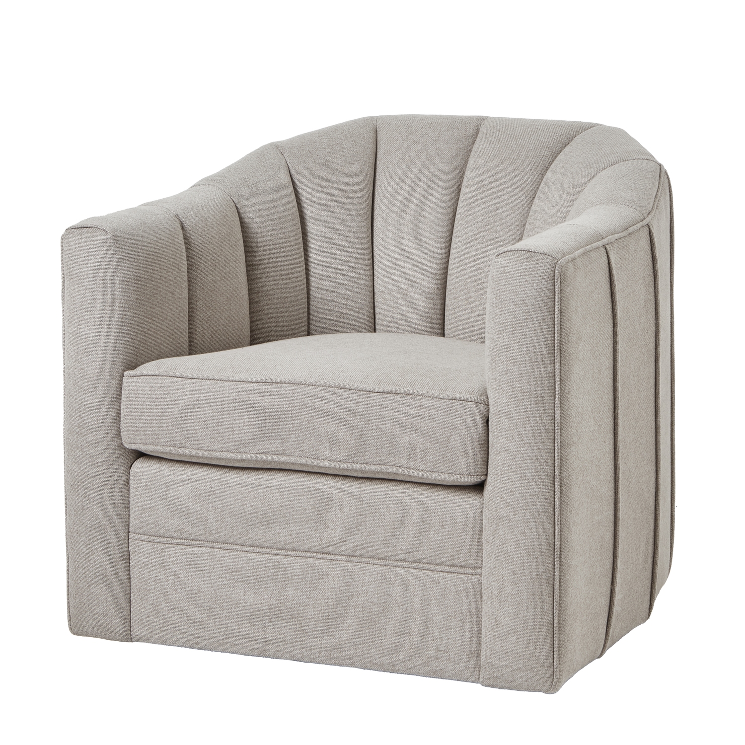 Liyo Swivel Chair In Oatmeal Twill - Corinthia Corner