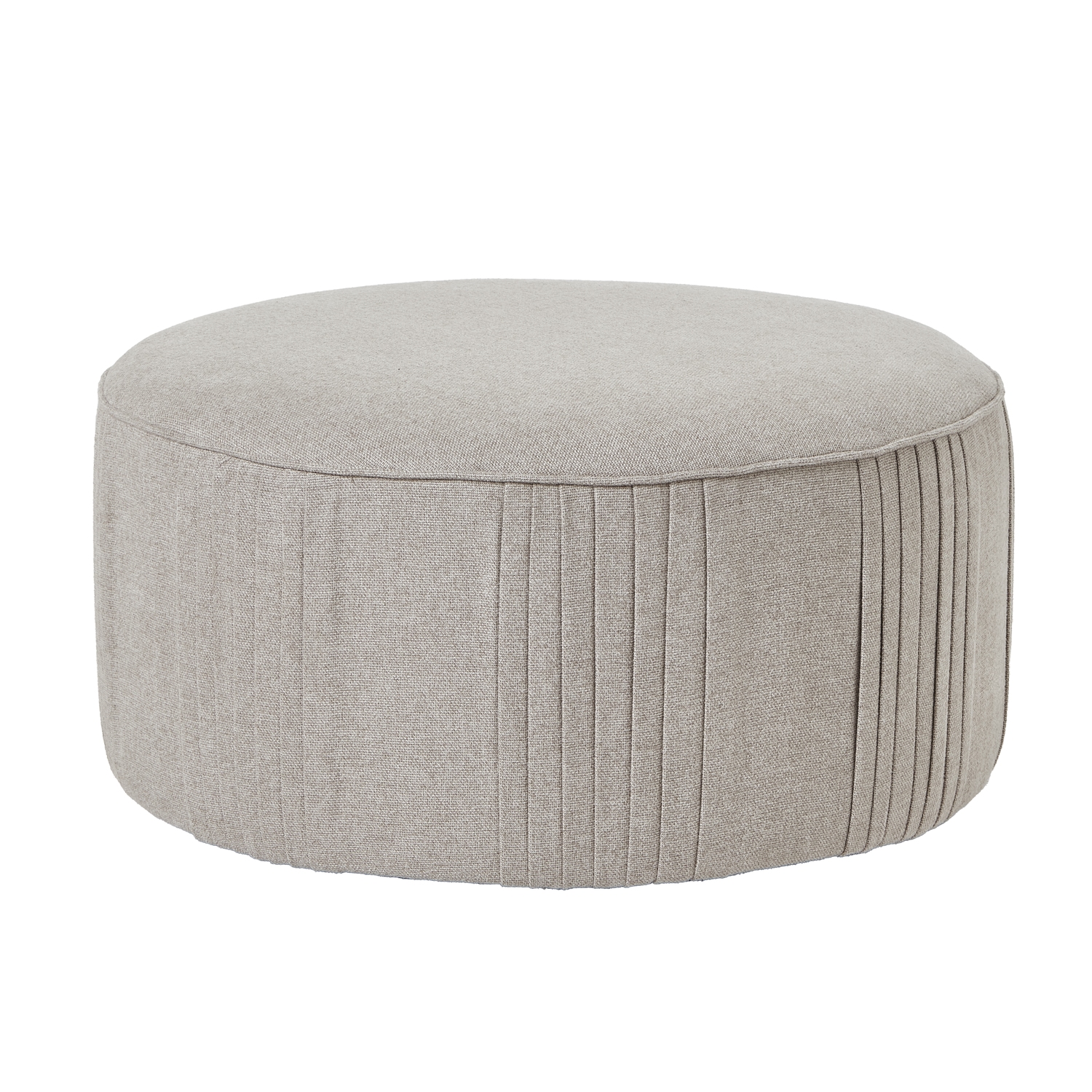 Liyo Swivel Ottoman In Oatmeal Twill - Corinthia Corner