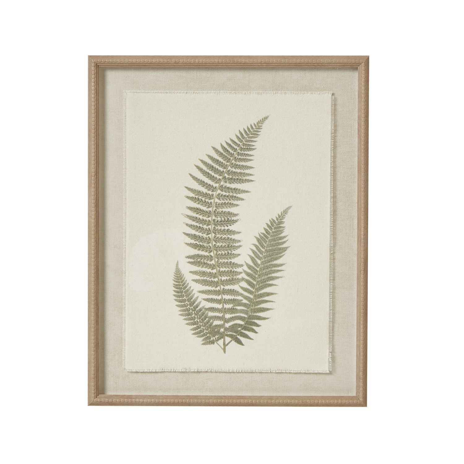 Fern Art On Textured Paper In Beaded Frame - Corinthia Corner