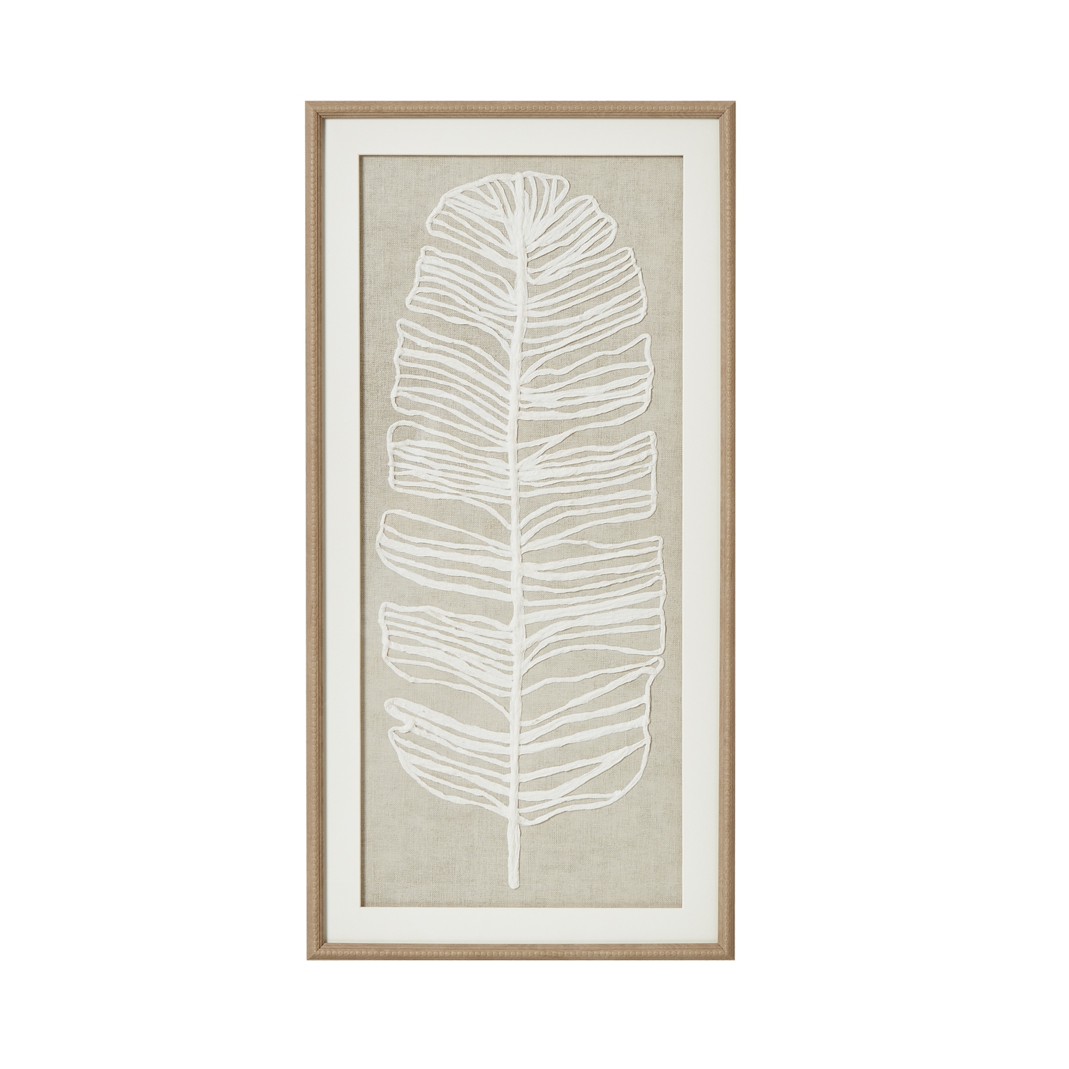 Plume White Feather Art In Beaded Frame - Large - Corinthia Corner