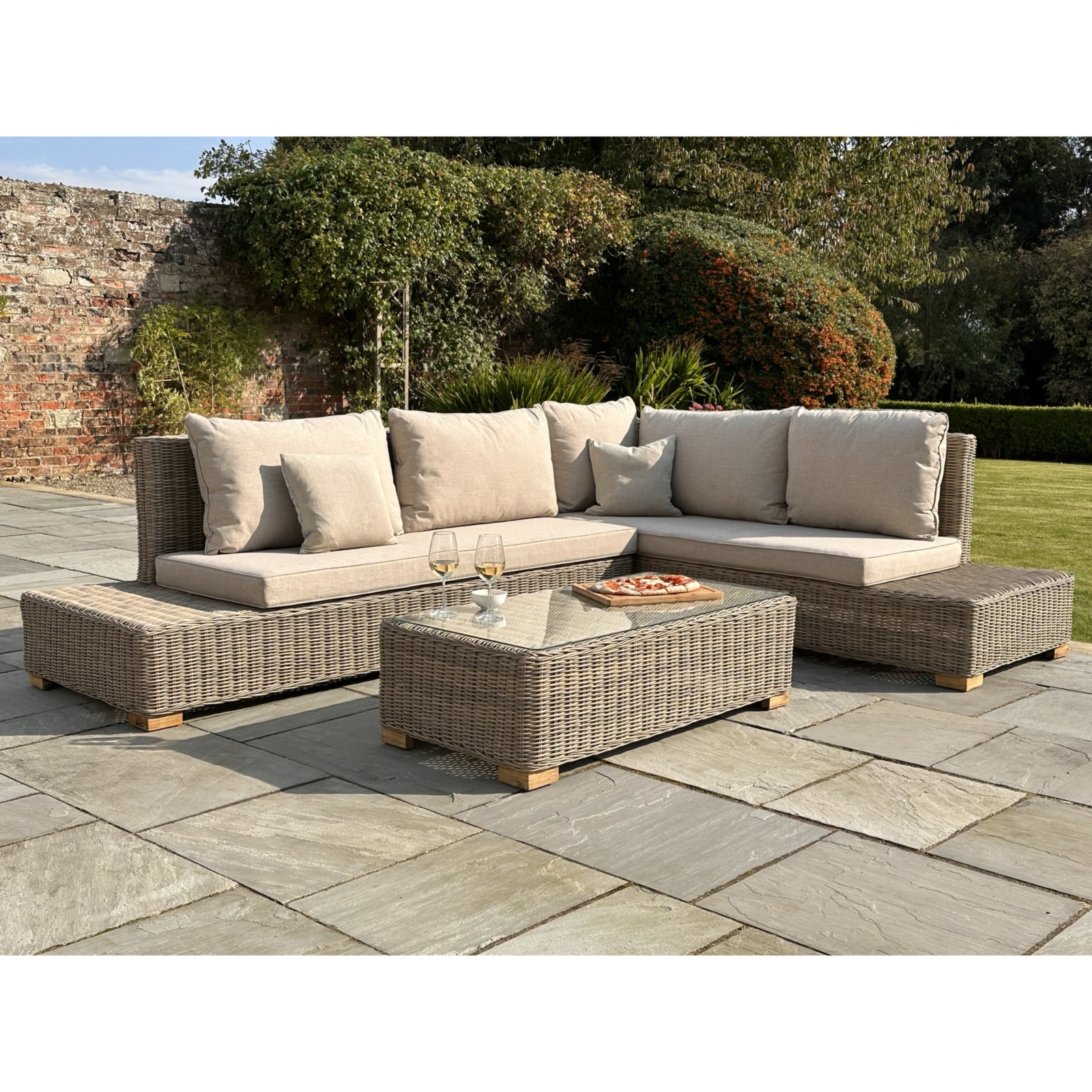 Capro Outdoor Corner & Coffee Table Set - Large - Corinthia Corner