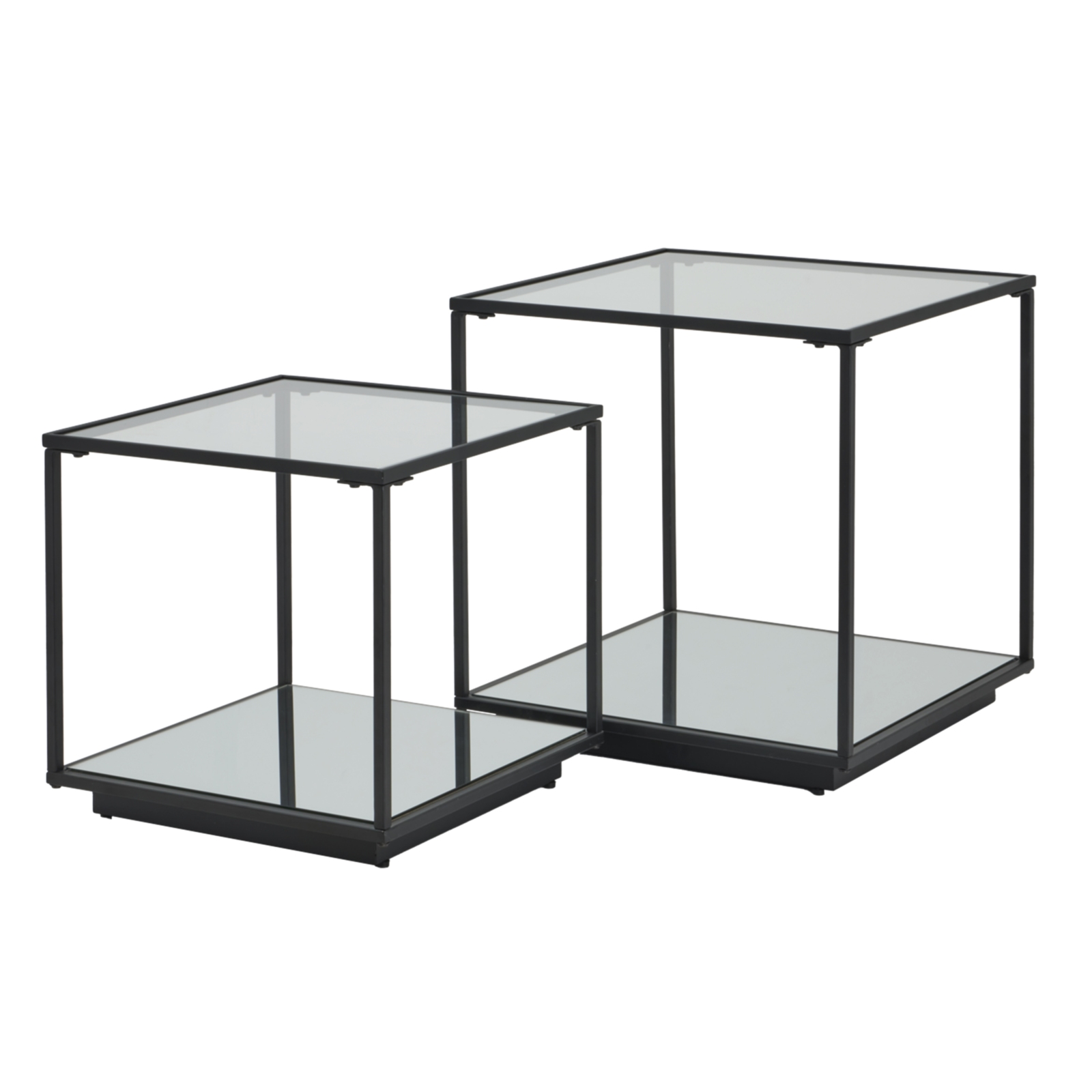 Lenno Black Framed Set Of 2 Side Tables - Corinthia Corner