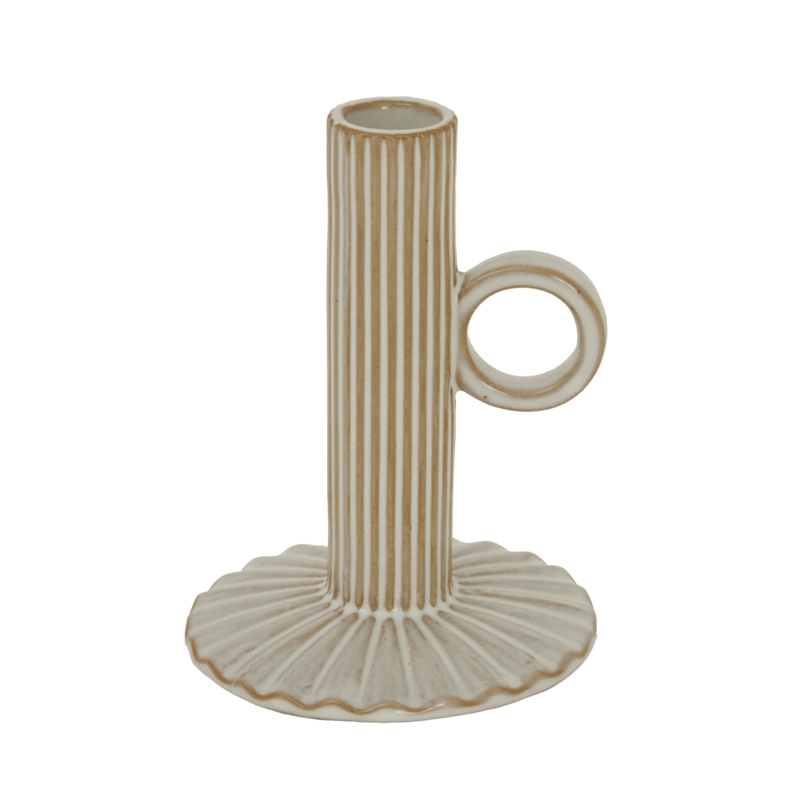 Alvo Ceramic Taper Candle Holder With Handle