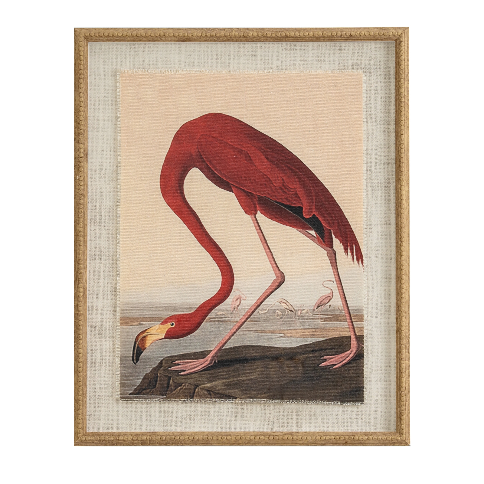 Flor Flamingo Art In Beaded Frame - Corinthia Corner