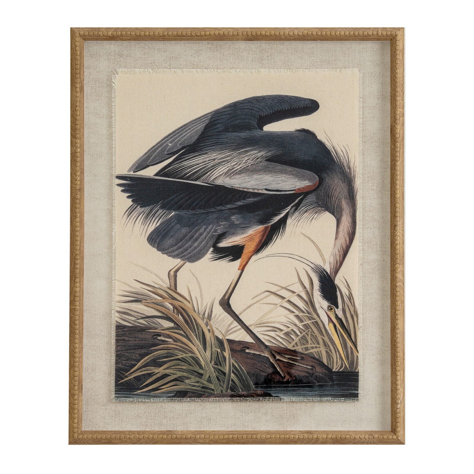 Flor Heron Art In Beaded Frame - Corinthia Corner