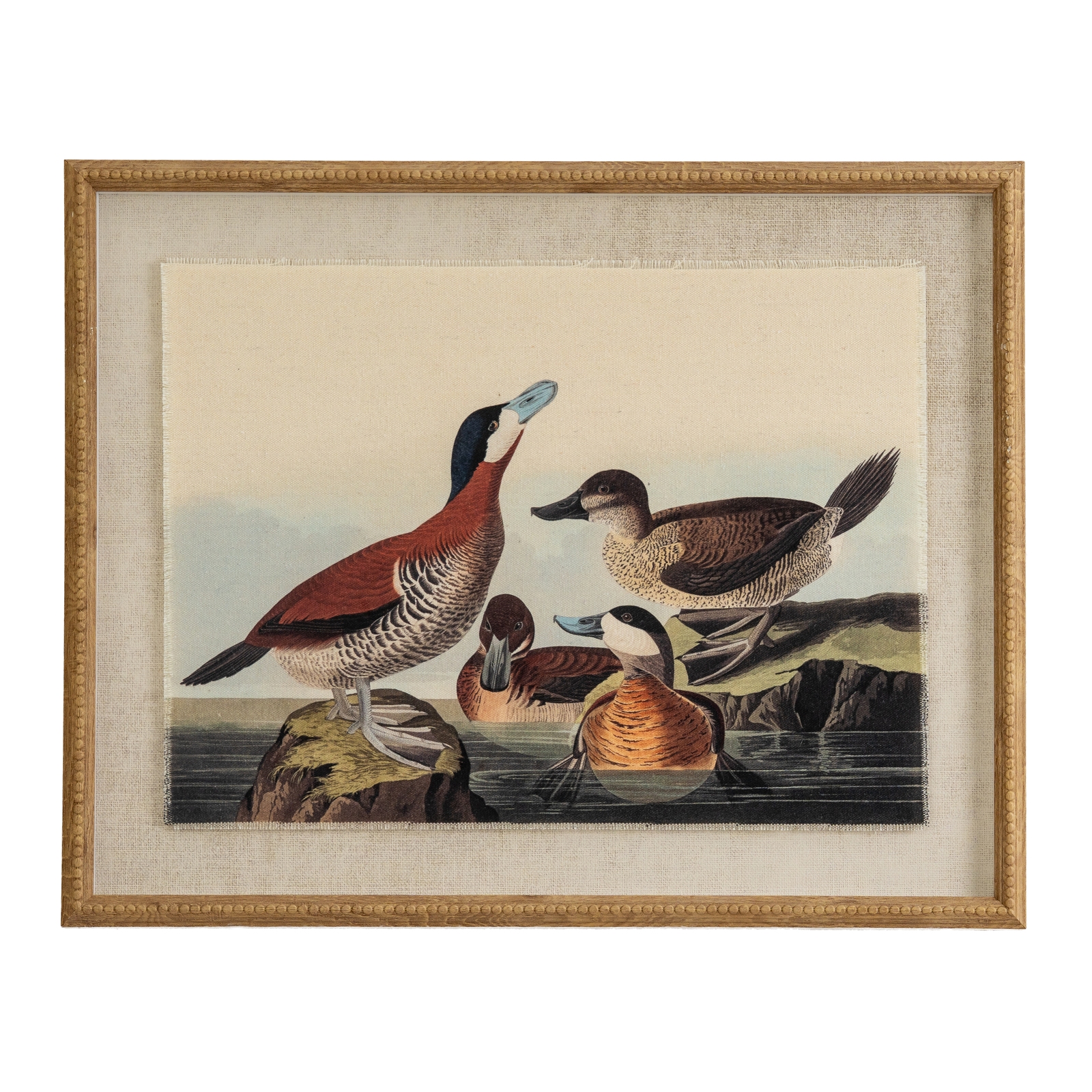 Flor Ducks Art In Beaded Frame - Corinthia Corner