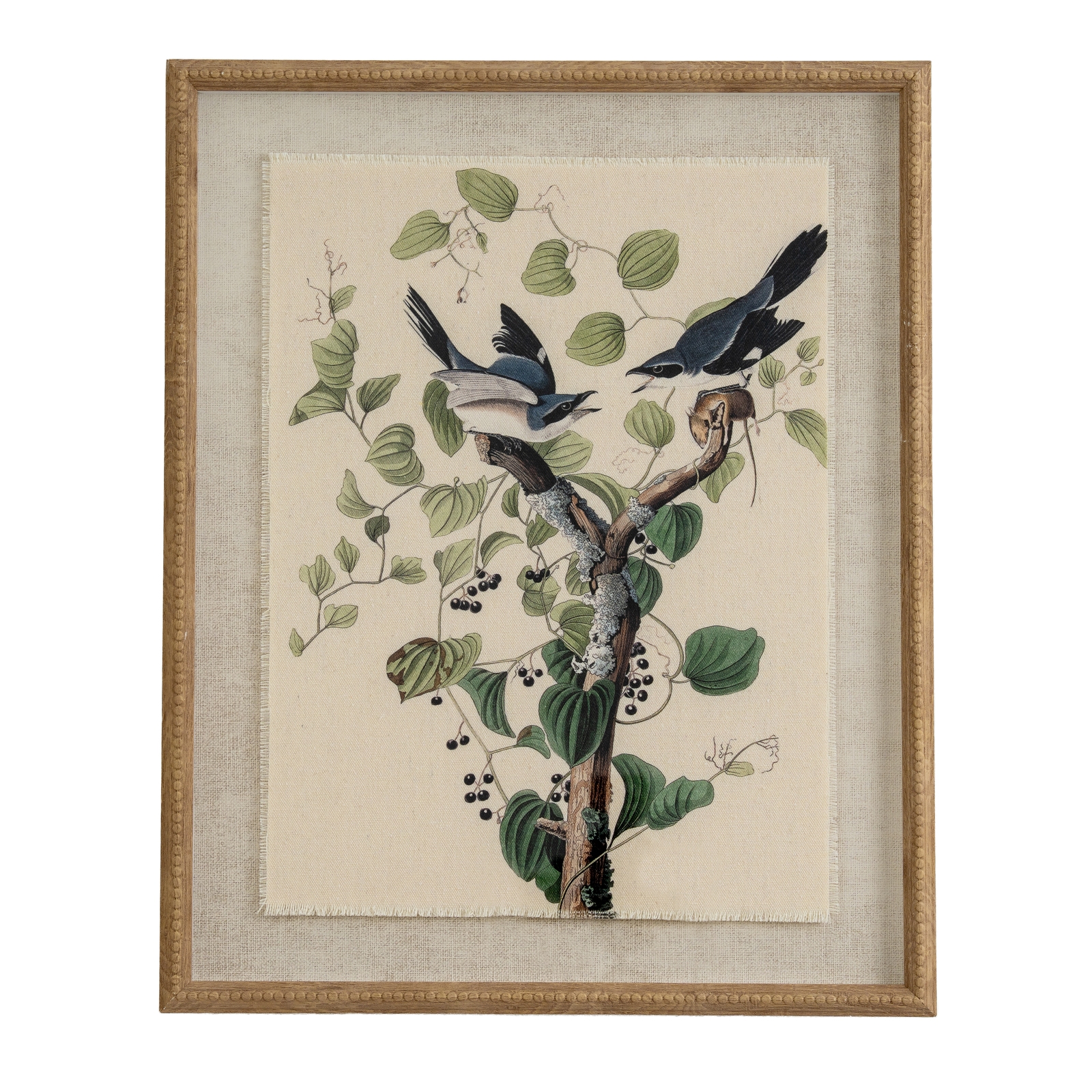 Flor Shrikes Art In Beaded Frame - Corinthia Corner