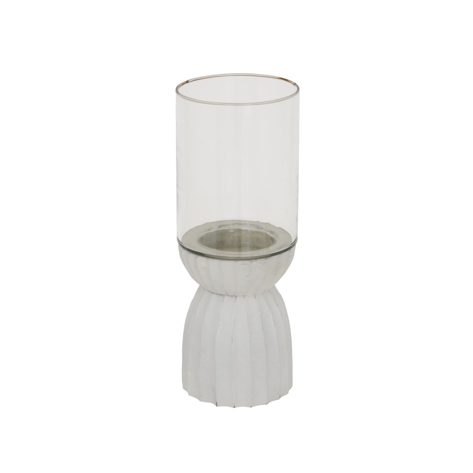 White Carved Hurricane Lantern - Corinthia Corner