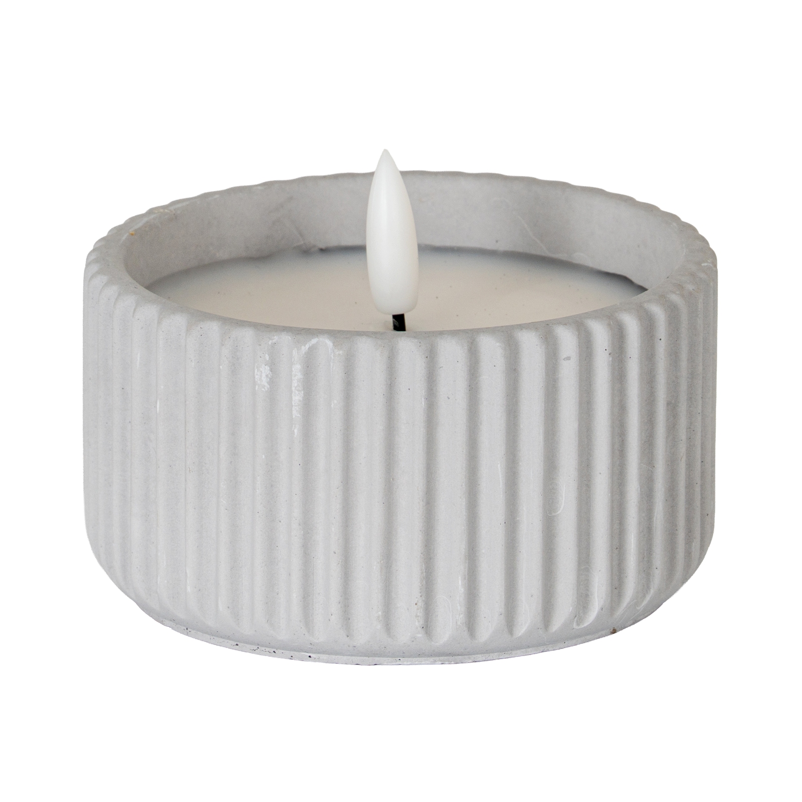 Luxo Natural Glow Chalk Ribbed LED Candle - Small - Corinthia Corner