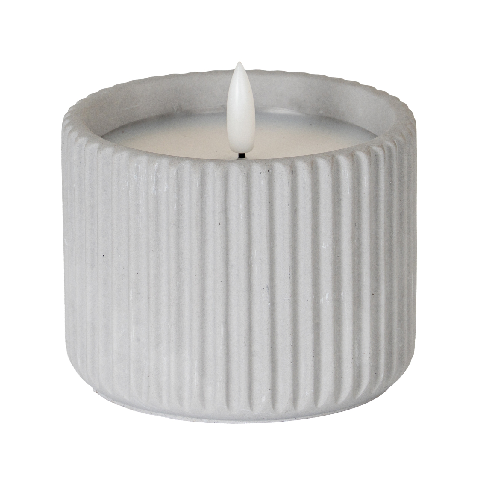 Luxo Natural Glow Chalk Ribbed LED Candle - Medium - Corinthia Corner