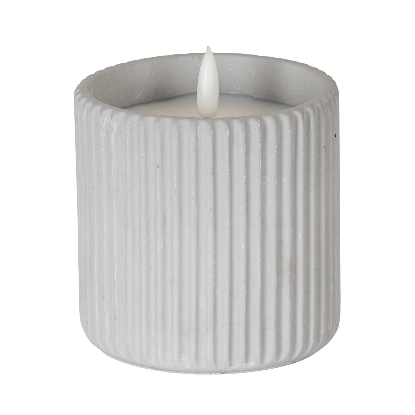 Luxo Natural Glow Chalk Ribbed LED Candle - Large - Corinthia Corner