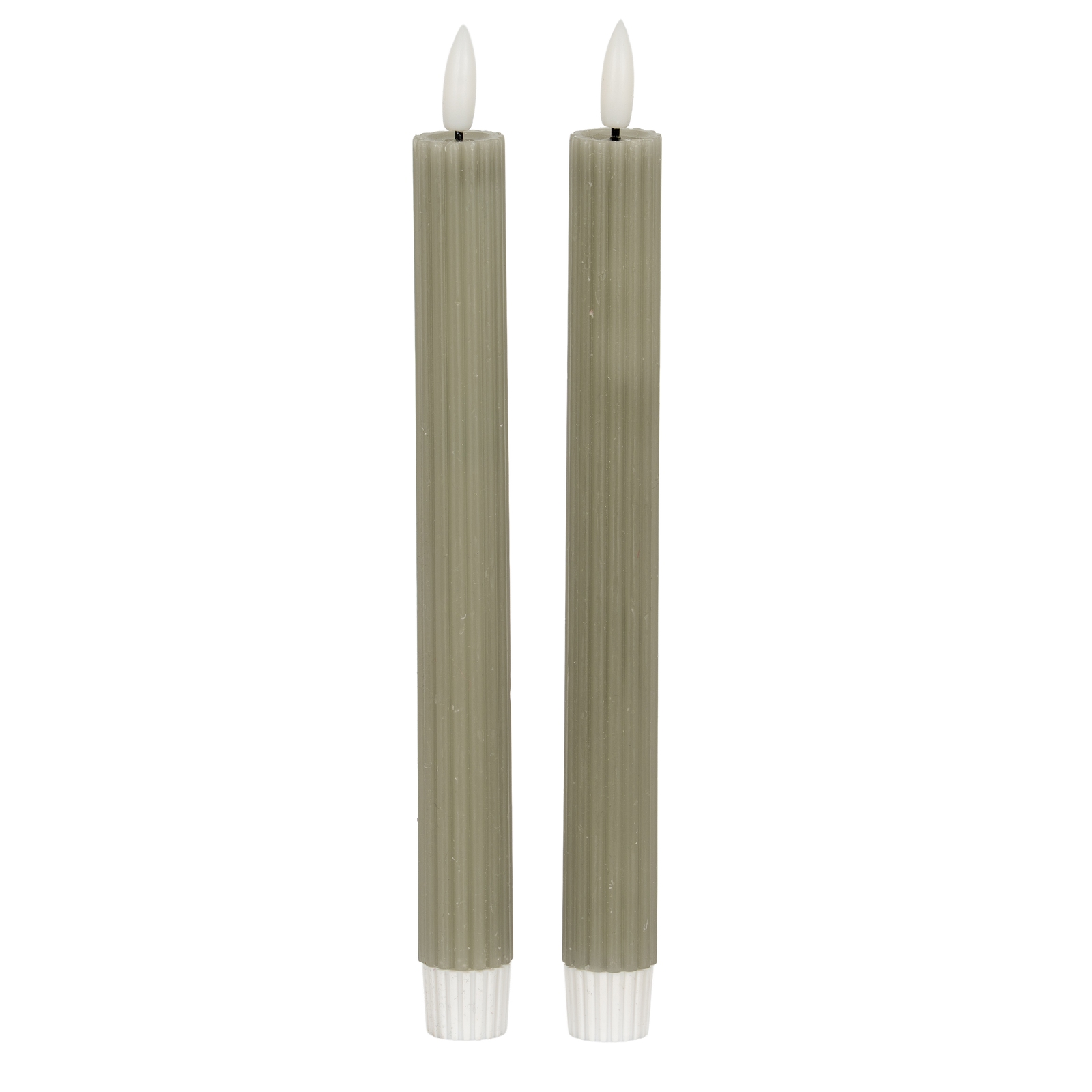 Luxo Natural Glow Sage Ribbed Taper Candles - Corinthia Corner