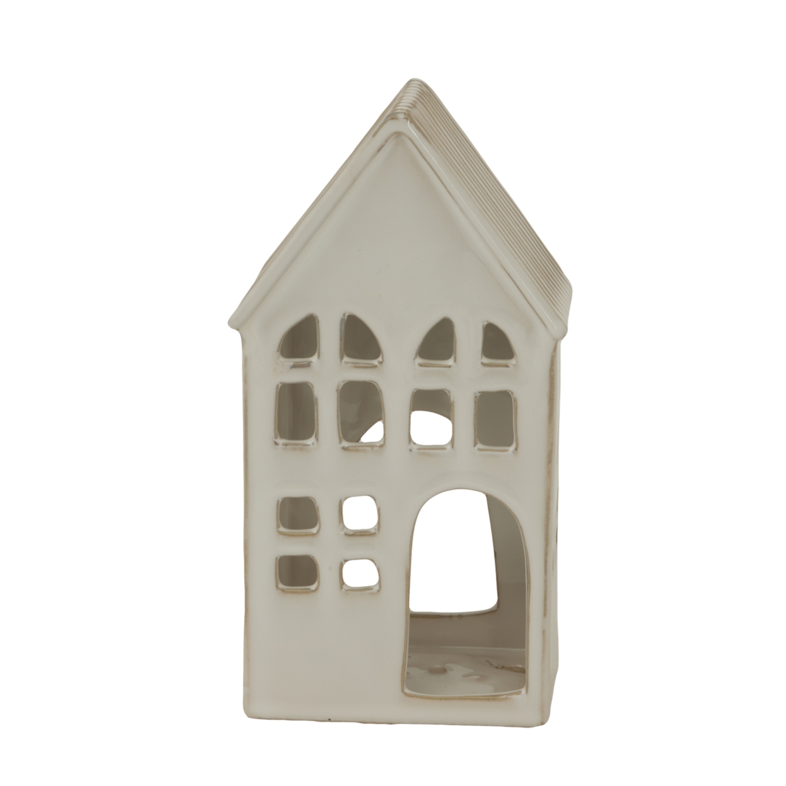 VILLA Ceramic House Tea Light Holder - White