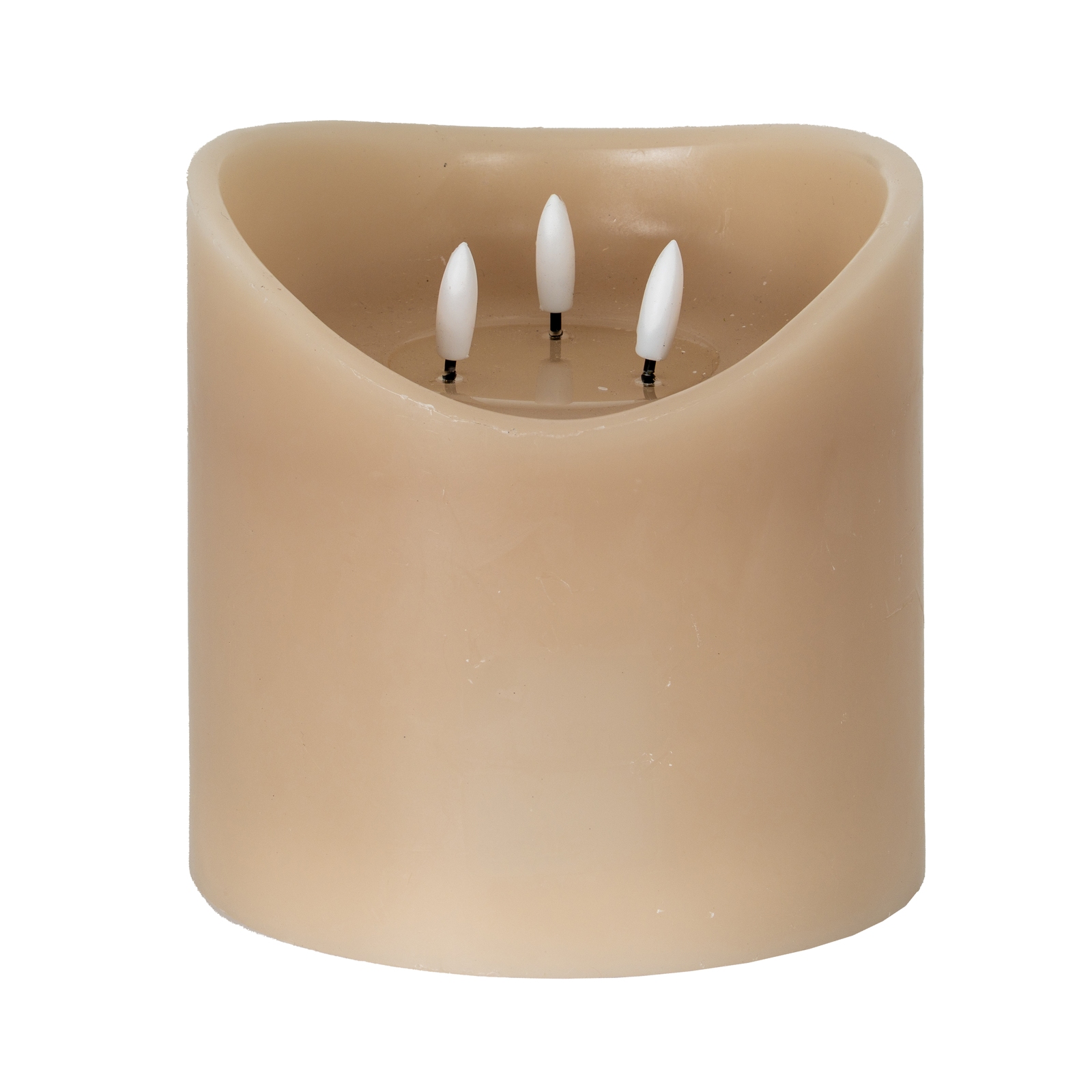 Nago Taupe Melted LED Candle - 6x6 - Corinthia Corner