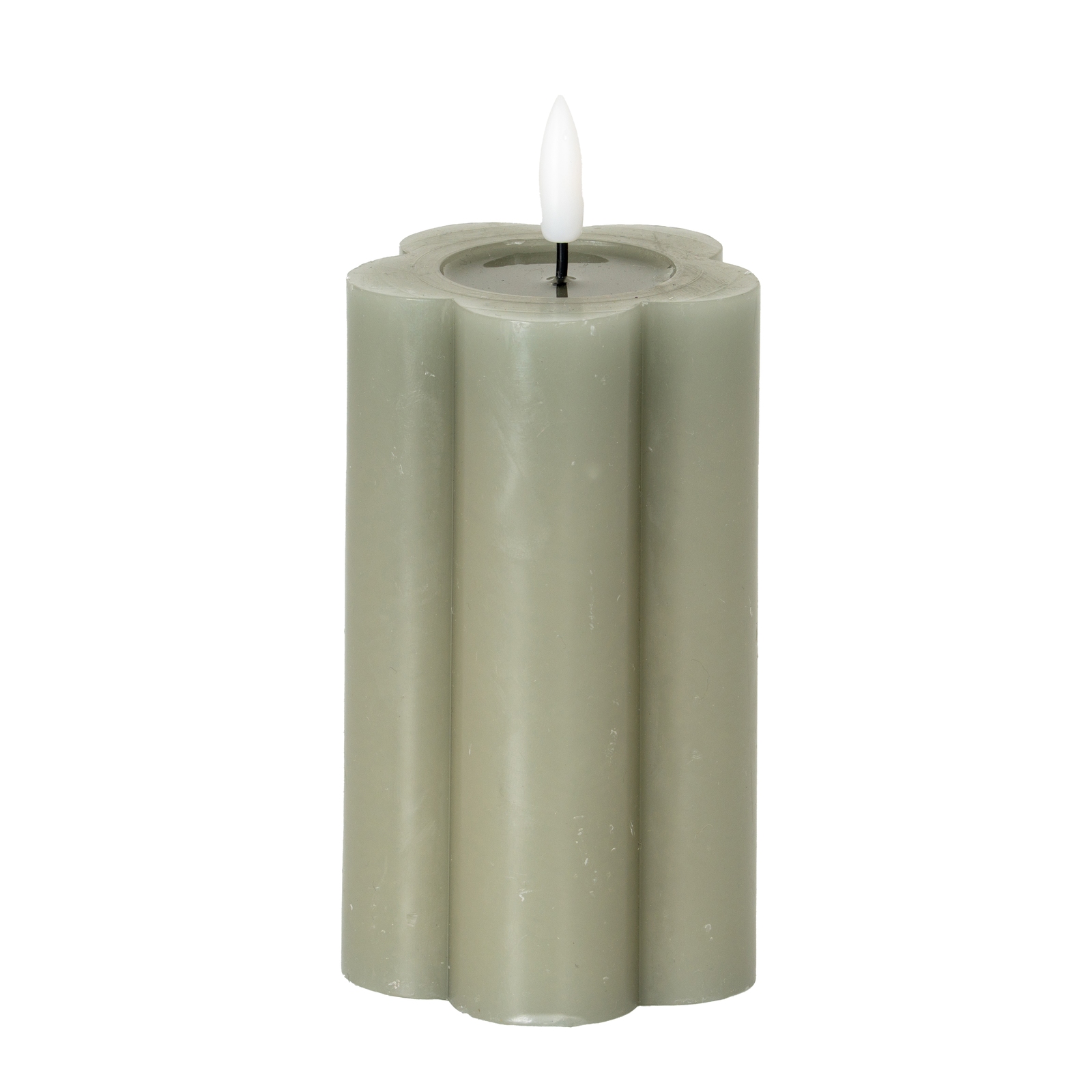 Nago Grey Pillar LED Candle - 2.75x5 - Corinthia Corner