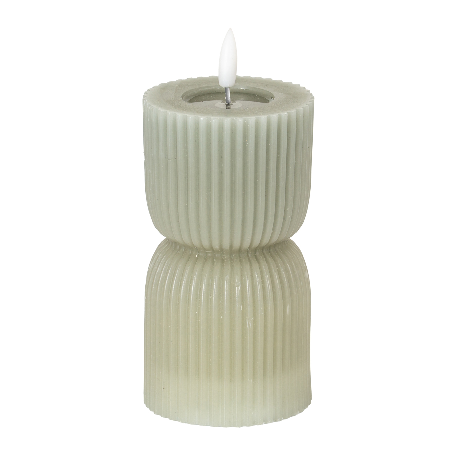 Nago Grey Carved LED Candle - 2.75x6 - Corinthia Corner