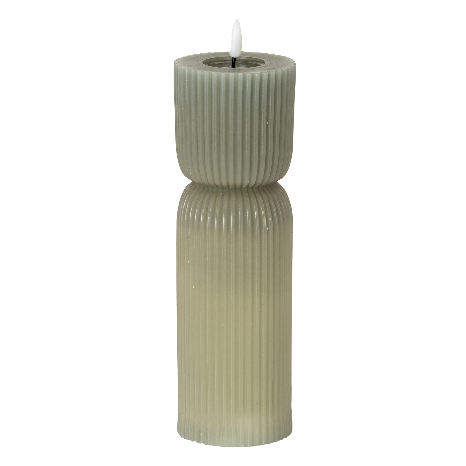 Nago Grey Carved LED Candle - 2.75x10 - Corinthia Corner