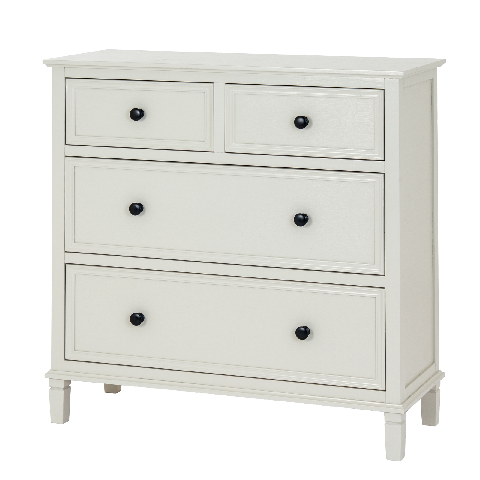 BELMO White Chest of Drawer - Medium-sized, 4 Drawers - Corinthia Corner