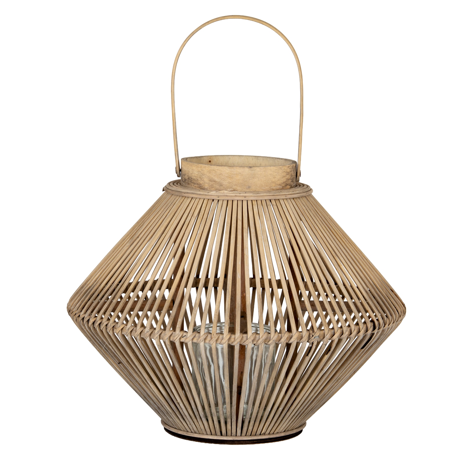 Cone Wicker Lantern With Glass Holder - Corinthia Corner