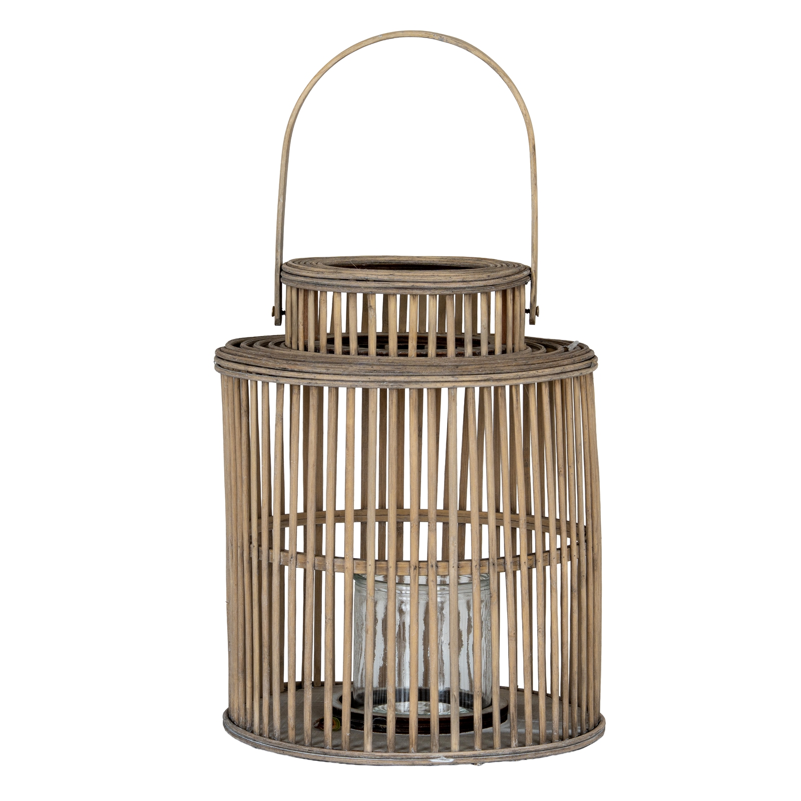 Cylinder Wicker Lantern With Glass Holder - Corinthia Corner