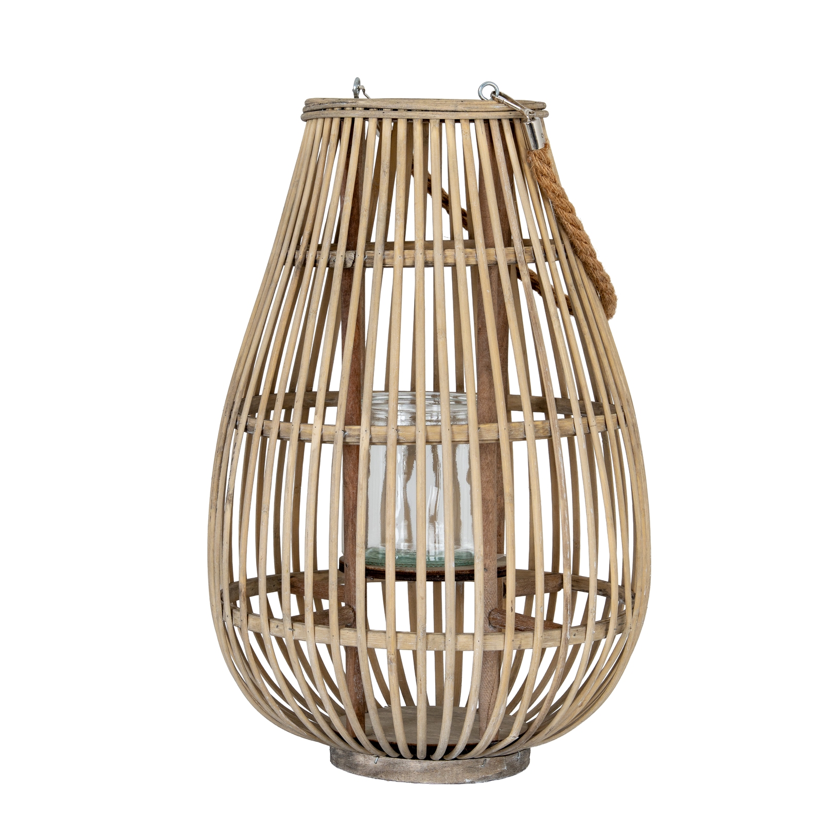 Ellipse Wicker Lantern With Glass Holder - Large - Corinthia Corner