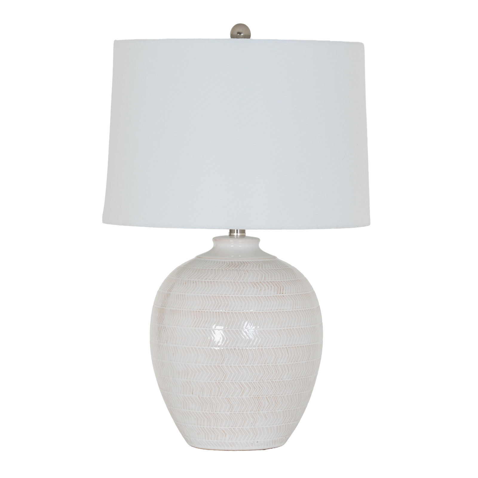 Chevo Ceramic Table Lamp With Linen Shade - Corinthia Corner
